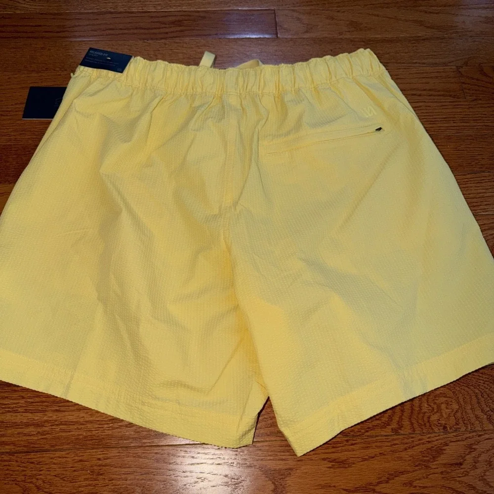 VRST Resort Shorts Mens Yellow Seersucker 6